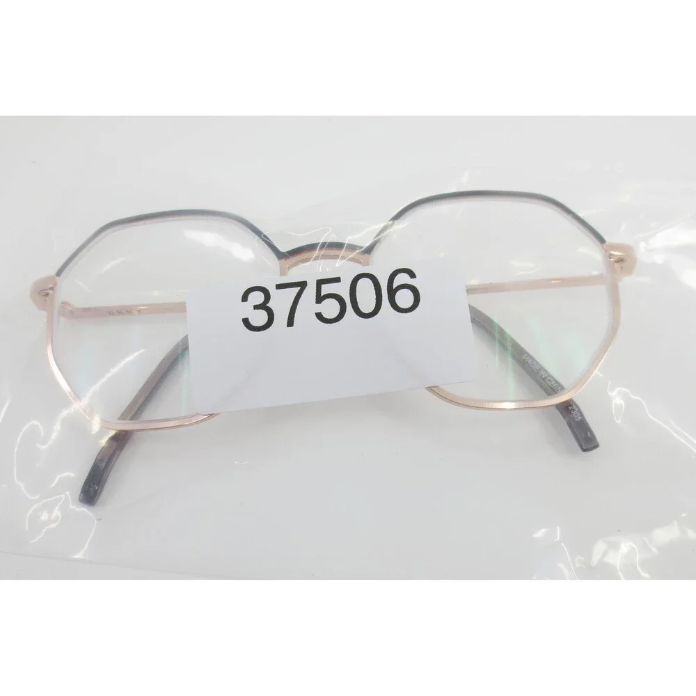 DKNY DK1029 014 Rose Gold Black Hexagon Geometric Eyeglasses Frames 49-17-135